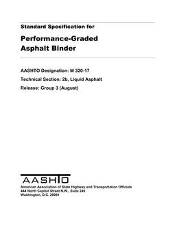 AASHTO M 320-17 AASHTO M 320-17