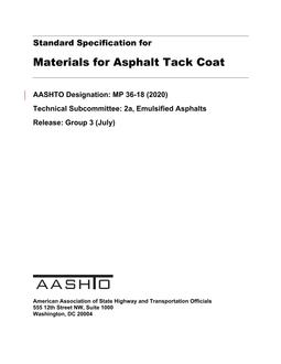 AASHTO MP 36 AASHTO MP 36