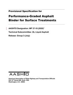AASHTO MP 37 AASHTO MP 37