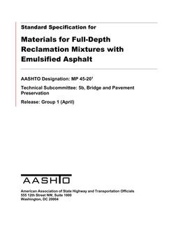 AASHTO MP 45 AASHTO MP 45