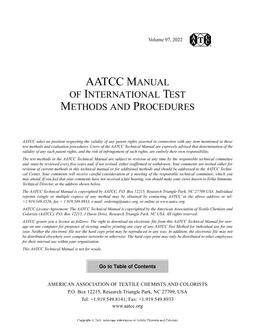 AATCC Technical Manual AATCC Technical Manual