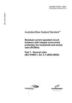 AS/NZS 61009.1:2004 AS/NZS 61009.1:2004