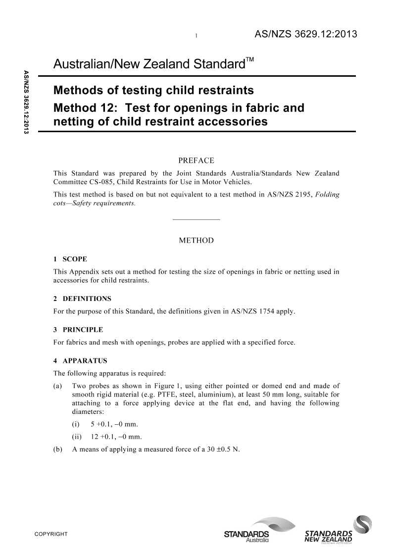 AS/NZS 3629.12 AS/NZS 3629.12