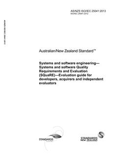 AS/NZS ISO/IEC 25041 AS/NZS ISO/IEC 25041