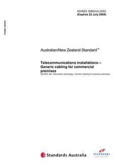 AS/NZS 3080(INT):2002 AS/NZS 3080(INT):2002