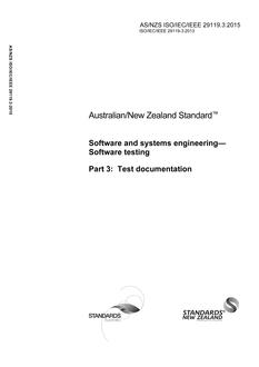 AS/NZS ISO/IEC/IEEE 29119.3:2015 AS/NZS ISO/IEC/IEEE 29119.3:2015