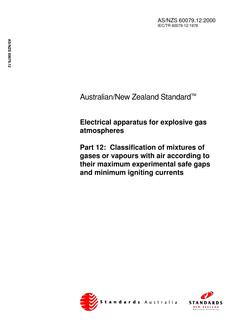 AS/NZS 60079.12:2000 AS/NZS 60079.12:2000