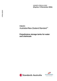 AS/NZS 4766(INT):2002 AS/NZS 4766(INT):2002