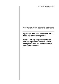AS/NZS 3129.3:1993 AS/NZS 3129.3:1993