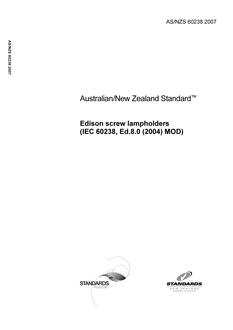 AS/NZS 60238:2007 AS/NZS 60238:2007