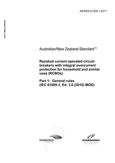 AS/NZS 61009.1:2011 AS/NZS 61009.1:2011