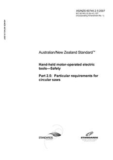 AS/NZS 60745.2.5:2007 AS/NZS 60745.2.5:2007