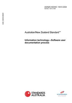 AS/NZS ISO/IEC 15910 AS/NZS ISO/IEC 15910