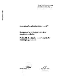 AS/NZS 60335.2.32:2004 AS/NZS 60335.2.32:2004
