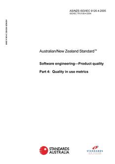 AS/NZS ISO/IEC 9126.4 AS/NZS ISO/IEC 9126.4