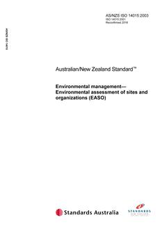AS/NZS ISO 14015 AS/NZS ISO 14015