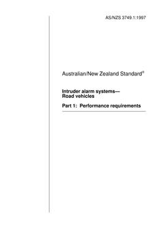 AS/NZS 3749.1:1997 AS/NZS 3749.1:1997