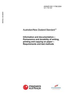 AS/NZS ISO 11798 AS/NZS ISO 11798