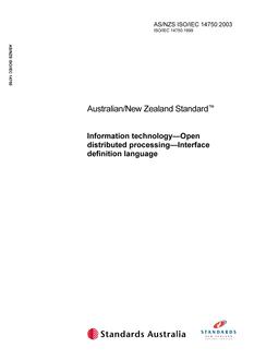 AS/NZS ISO/IEC 14750 AS/NZS ISO/IEC 14750