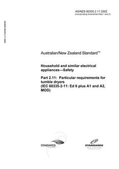 AS/NZS 60335.2.11:2002 AS/NZS 60335.2.11:2002