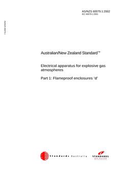 AS/NZS 60079.1:2002 AS/NZS 60079.1:2002