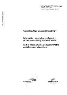 AS/NZS ISO/IEC 9798.2 AS/NZS ISO/IEC 9798.2