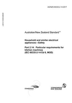 AS/NZS 60335.2.14 AS/NZS 60335.2.14