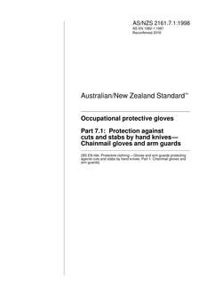 AS/NZS 2161.7.1 AS/NZS 2161.7.1