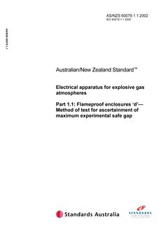 AS/NZS 60079.1.1:2002 AS/NZS 60079.1.1:2002
