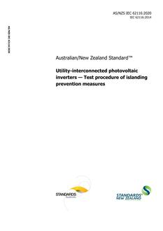 AS/NZS IEC 62116 AS/NZS IEC 62116