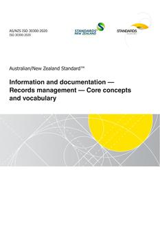 AS/NZS ISO 30300 AS/NZS ISO 30300