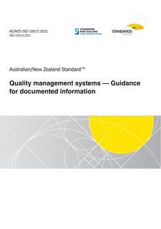 AS/NZS ISO 10013 AS/NZS ISO 10013