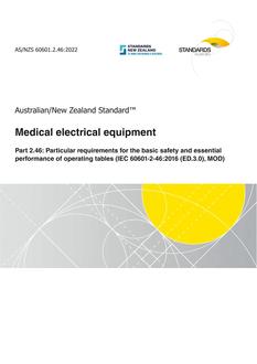 AS/NZS 60601.2.46 AS/NZS 60601.2.46