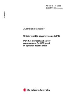 AS 62040.1.1-2003 AS 62040.1.1-2003