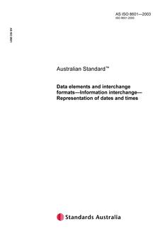 AS ISO 8601-2003 AS ISO 8601-2003