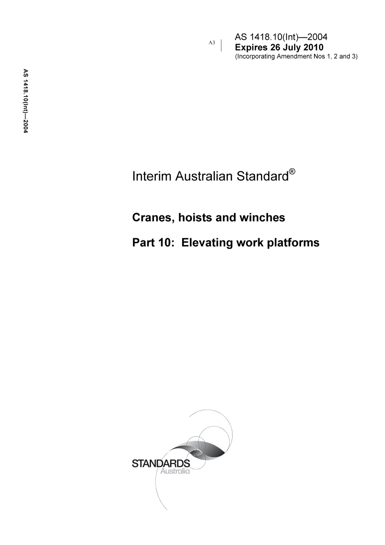 AS 1418.10(INT)-2004 AS 1418.10(INT)-2004