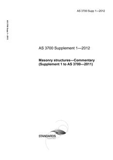 AS 3700 Supp 1-2012 AS 3700 Supp 1-2012