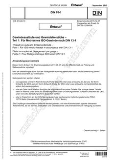 DIN 76-1 – DRAFT DIN 76-1 - DRAFT