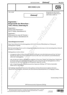 DIN 33402-2/A1 – DRAFT DIN 33402-2/A1 - DRAFT