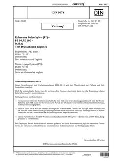 DIN 8074 – DRAFT DIN 8074 - DRAFT