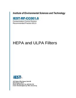 IEST RP-CC001.6 IEST RP-CC001.6