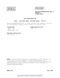 MIL AN106301THRUAN106400-3 Notice 3 - Validation 3