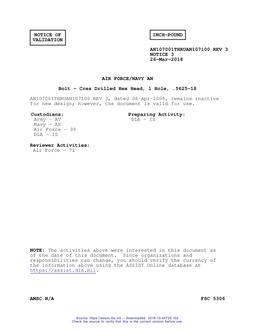 MIL AN107001THRUAN107100-3 Notice 3 – Validation 2 MIL AN107001THRUAN107100-3 Notice 3 - Validation 2