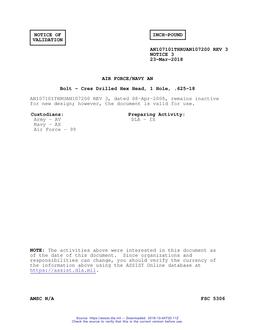 MIL AN107101THRUAN107200-3 Notice 3 - Validation 3