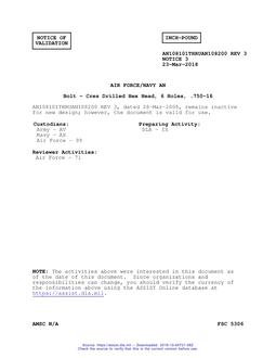 MIL AN108101THRUAN108200-3 Notice 3 – Validation 3 MIL AN108101THRUAN108200-3 Notice 3 - Validation 3