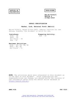 MIL MIL-W-70336/5 Notice 4 - Validation 3