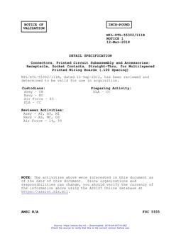 MIL MIL-DTL-55302/111B Notice 1 – Validation 1 MIL MIL-DTL-55302/111B Notice 1 - Validation 1