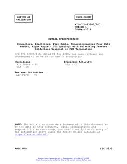 MIL MIL-DTL-83503/24C Notice 1 – Validation 1 MIL MIL-DTL-83503/24C Notice 1 - Validation 1