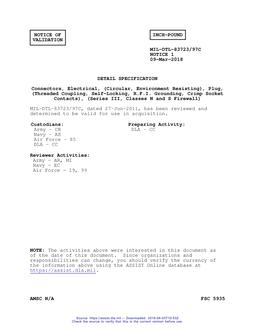 MIL MIL-DTL-83723/97C Notice 1 – Validation 1 MIL MIL-DTL-83723/97C Notice 1 - Validation 1