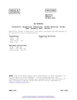 MIL MS27471G Notice 1 - Validation 1